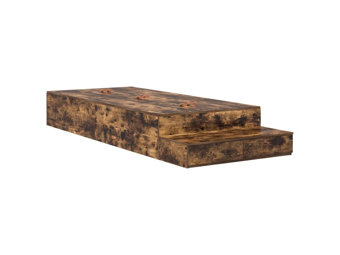 Maison Exclusive - Cama Con Almacenamiento Con Cajón Roble Ahumado 80 Cm