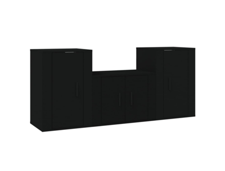 Conjunto 2 de muebles para TV VIDAXL madera contrachapada negro