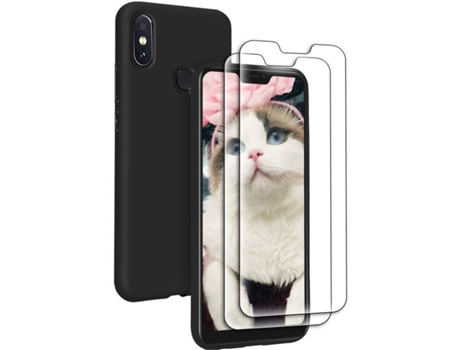 Carcasa + Protector Xiaomi Mi A2 Lite HONGWE. Negro