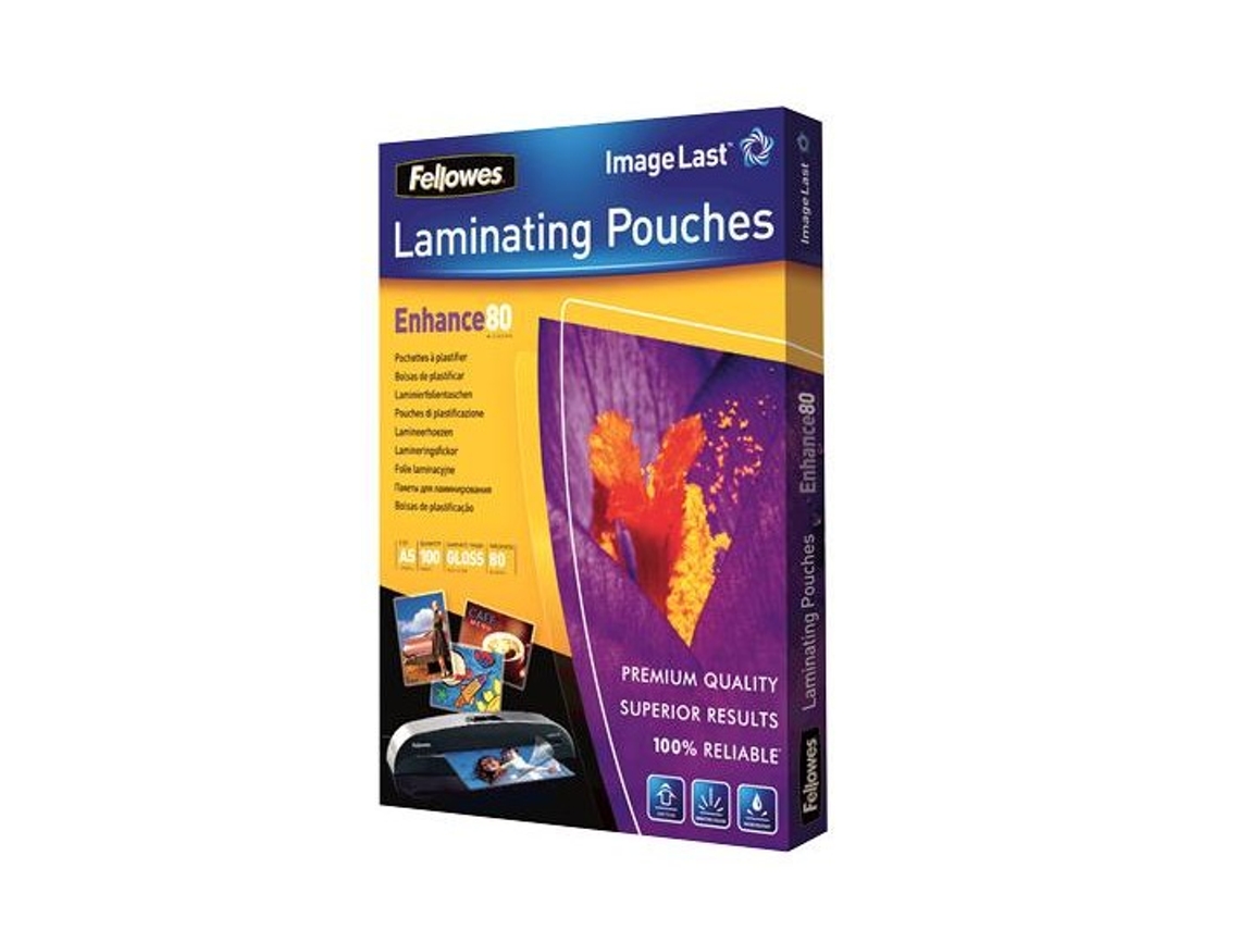Fundas de Plastificar FELLOWES Brillo (A5 - 80 microns)