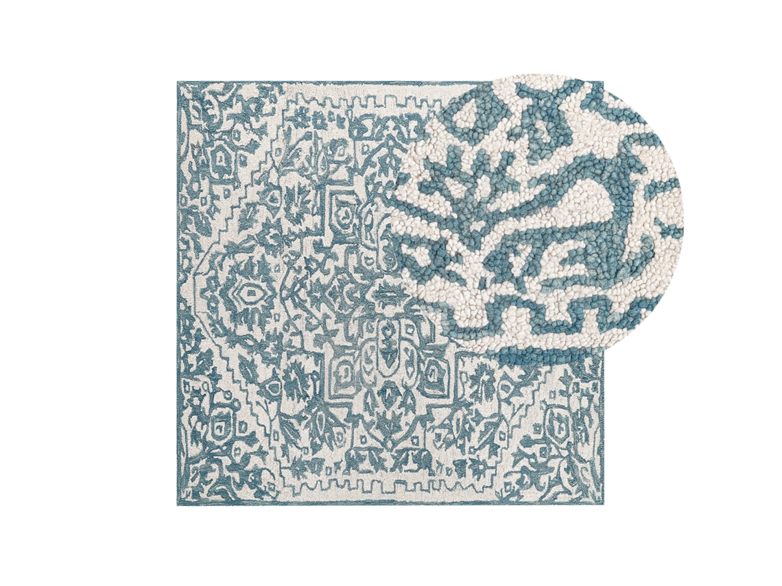 Alfombra de pelo corto BELIANI Ahmetli de Lana Blanco 200x200