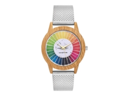 Reloj De Pulsera De Aleación Unisex Con Dial Redondo Analógico De Cuarzo Plata