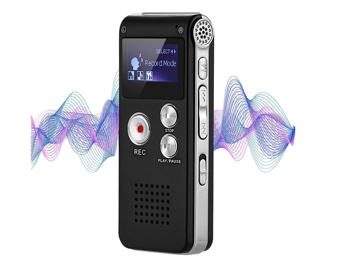 Grabadora de voz digital profesional de 8 GB, mini grabadora de voz recargable con audio digital multifuncional y reproducción de MP3 Yizhood (negro)