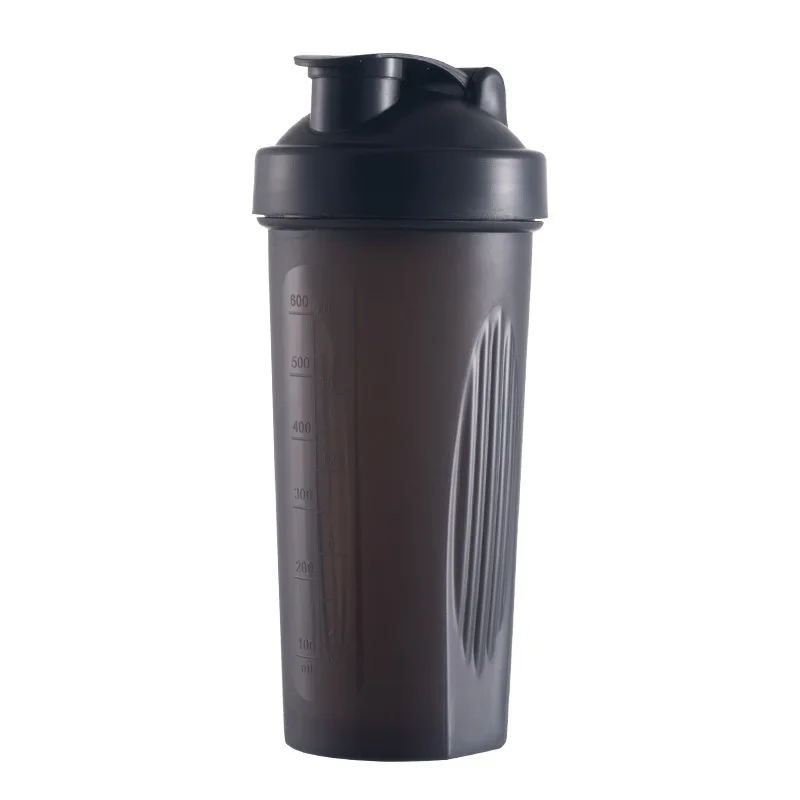 Botella Portátil De Proteína En Polvo A Prueba De Fugas De 600 Ml (negra), Con Báscula Y Vaso Mezclador.