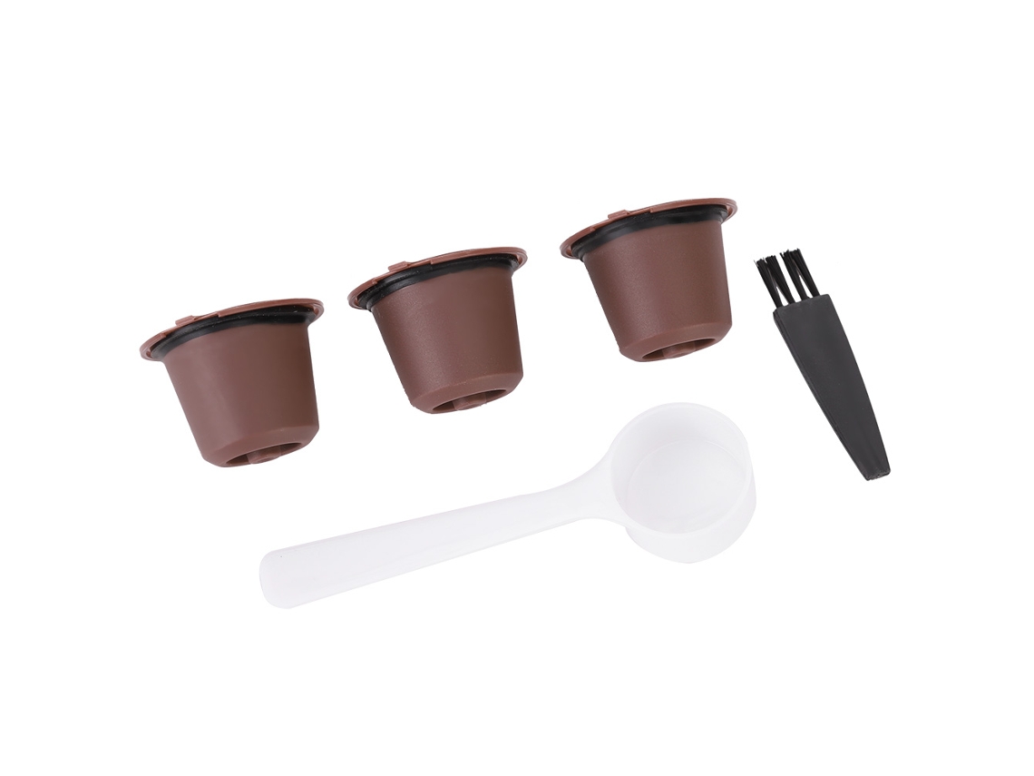 3 Cápsulas De Café Reutilizables Con Filtro, Aptas Para Nespresso De Uso Doméstico, Pp Y Acero Inoxidable 304.