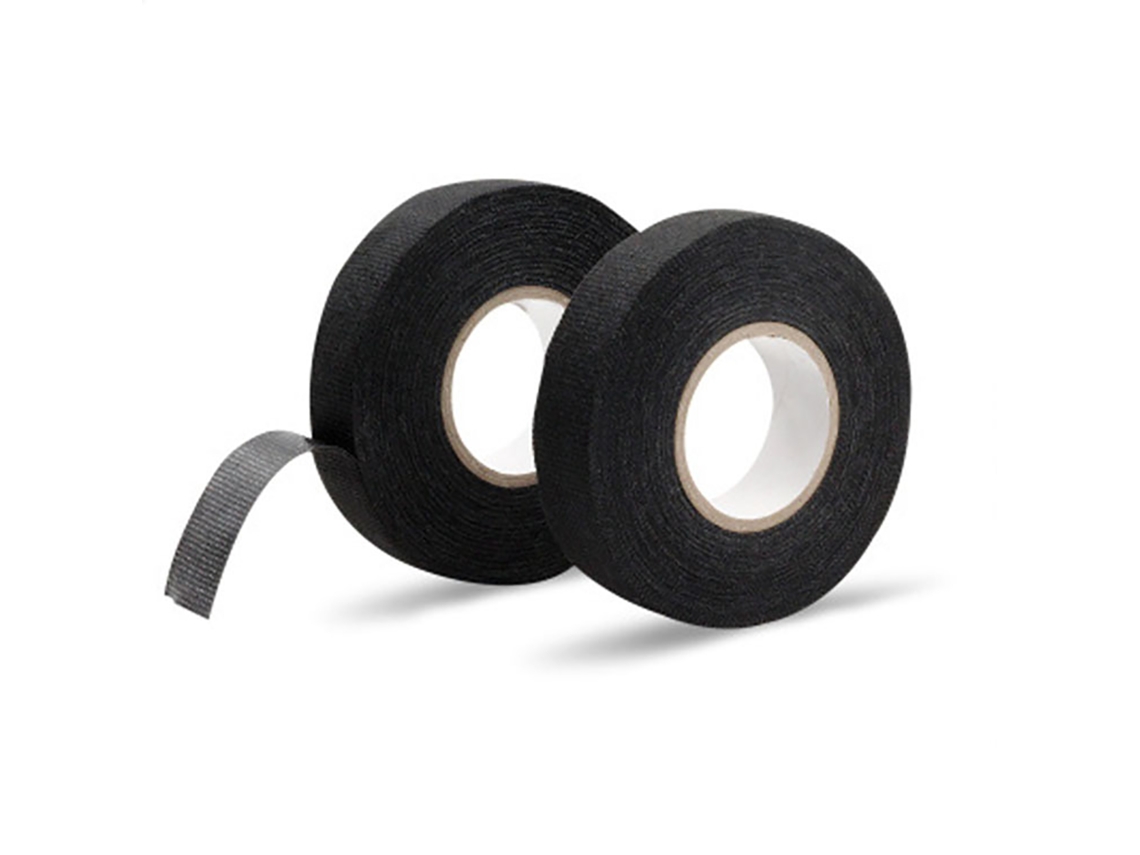 Cinta De Cableado Automotriz 2 Piezas Anti-ruido Resistente Al Calor Flexible Tela Multiusos Negro Para Coches