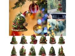 Juego de 12 decoraciones colgantes para árboles de Navidad, colgantes Grinch para decoración del hogar, fiestas y días festivos RNEMITERY