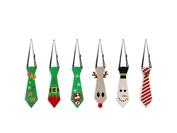 6 Corbatas Navideñas - Reno, Papá Noel y Árbol - Ajustables JEIIBRZUI