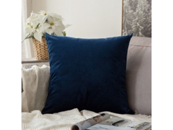 Rebe-2 Fundas De Almohada Cuadradas De Terciopelo Suave 45x45 Cm Sin Relleno Azul Marino Para Sofá Cama Coche