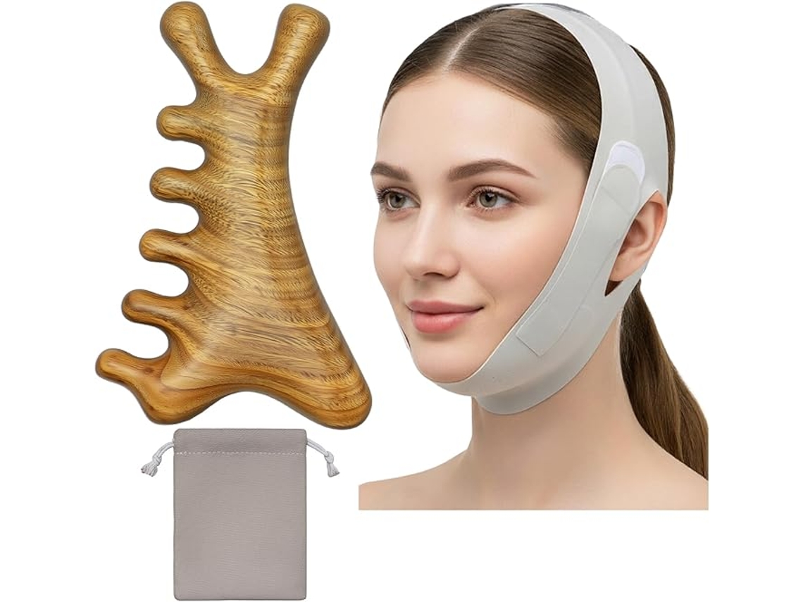 Set 4 En 1 De Herramienta Gua Sha: Peine De Masaje Y Mascarilla Facial Lifting En V Siurn