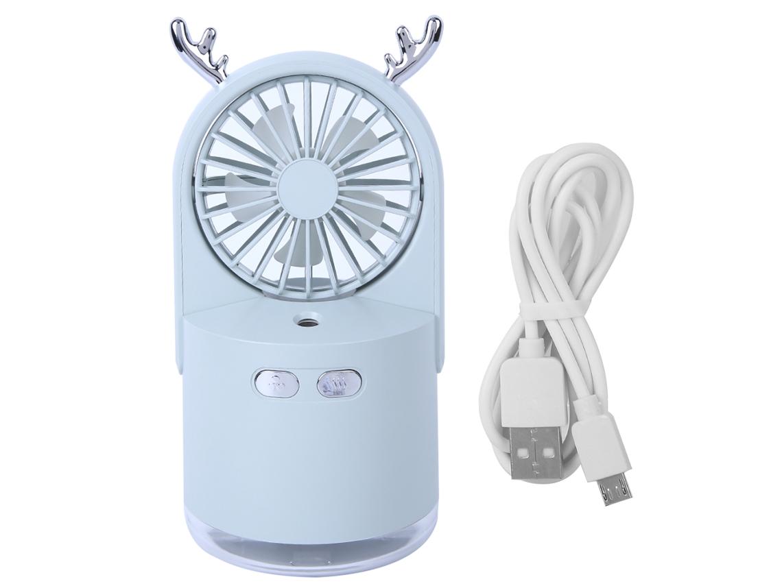 Humidificador portátil con ventilador USB y rociador de vapor verde