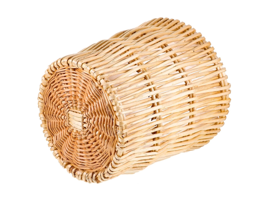 Cesta De Ratán Natural Tejida, Papelera Pequeña Multifuncional
