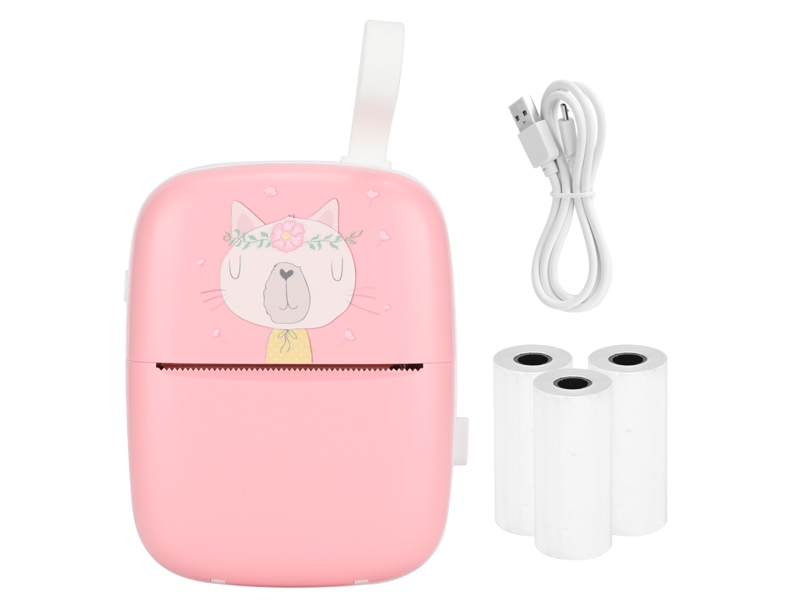Mini Impresora De Bolsillo Portátil Para Preguntas Incorrectas Y Fotos Hd Con Bluetooth, Rosa