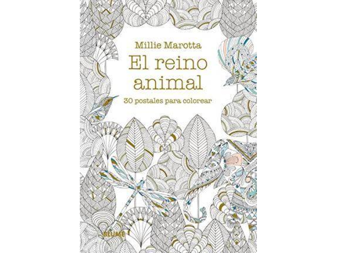 Libro Reino Animal, El. 30 Postales Para Colorear de Millie Marotta (Español)