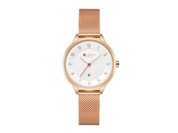 Reloj De Cuarzo, Esfera Elegante Y Sencilla, Correa De Malla Metálica, Estilo Casual Para Mujer.
