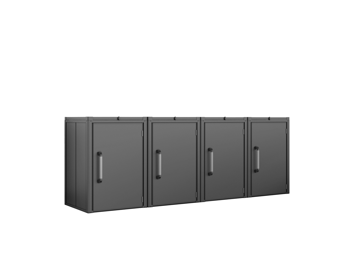 Gfp Primeyard Cobertizo Para Cubo De Basura 336x84x120 Cm Metálico Antracita