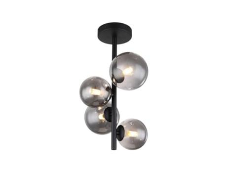 Suspensión lineal iluminación globo riha metal negro g9 4 lámparas