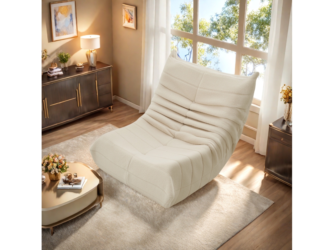 Puf De Suelo, Sofá De Suelo, Sillón De Suelo Con Respaldo, Sofá De Salón, Cojín De Asiento De Interior, Beige