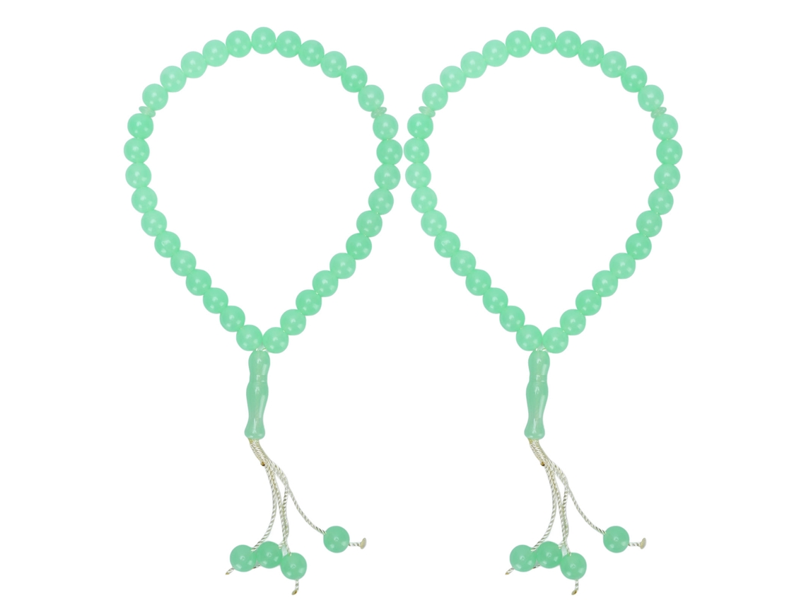 Collar De Cuentas De Oración Tasbih De 2 Piezas, 33 Cuentas, 12 Mm, Plástico, Portátil, Multifuncional