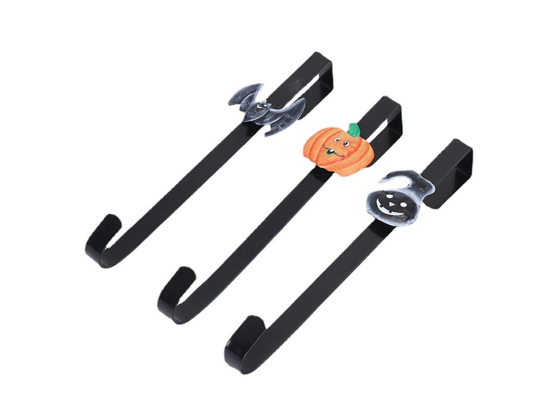 Ganchos para corona de Halloween para puerta con calabaza y murciélago