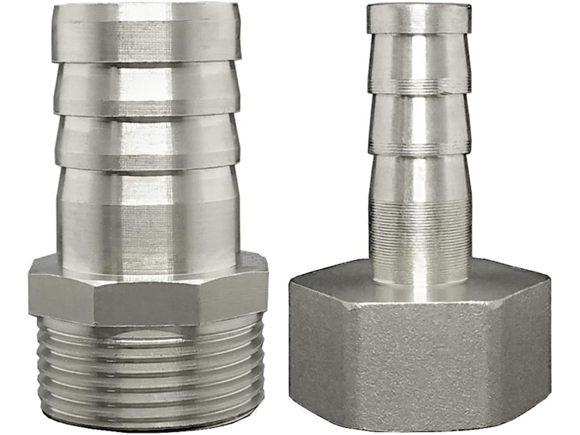 Adaptador Conector De Jardín 1/2" 3/4" 1" Bsp Hembra/macho X Latón Latón
