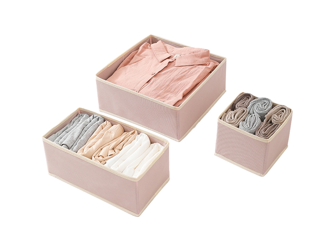 Caja de Almacenaje Cajas Plegables Ropa NEVEANCE Rosa (43x14x4cm)