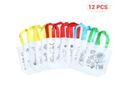 2026-12 Bolsas De Tela Para Graffiti Diy Para Niños, Artesanía Y Manualidades, Reutilizables Para Compras