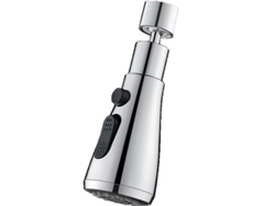 Accesorio para grifo de cocina con caño giratorio de 360°, ahorro de agua, 3 modos, extensión de rociado de acero inoxidable, plateado, Tommy01