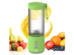 Exprimidor eléctrico portátil Facpoet de 450 ml, recargable, para frutas, verduras, batidos y licuados (verde)