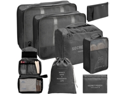 EIFSON - Paquete de 8 bolsas organizadoras para maletas con neceser (negro)