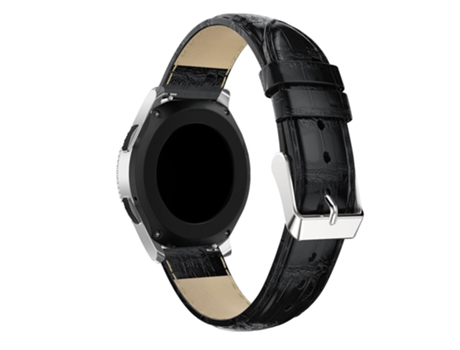 Correa de piel auténtica textura cocodrilo 22mm para Samsung Galaxy Watch 46mm - negro