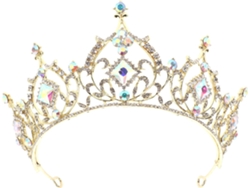 Corona Nupcial Nuobesty En Aleación De Oro Con Cristales, Accesorio Para El Cabello Para Cumpleaños Y