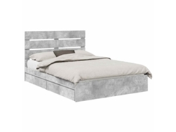 Maison Exclusive - Cama Con Almacenamiento Con Cabecera Gris Concreto 150 X 200 Cm