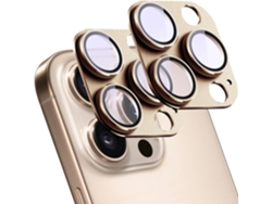Protector de pantalla Yuysan para iPhone 15 Pro/15 Pro Max, cristal templado + aleación (titanio desierto)