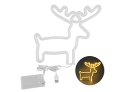 Letreros De Neón Led Decorativos Con Forma Ciervo Amarillo Para Decoraciones Fiestas Navidad, Cumple