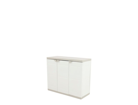 Armario de Exterior PLASTIKEN Medio 3 Portas de 105 cm Beige