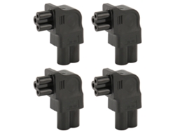 Adaptador de corriente IEC320 C6 a C5 de 90° en ángulo recto, 4 unidades, 250 V, macho y hembra, YHL