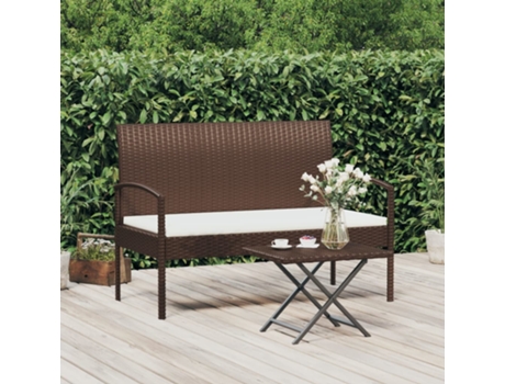 Banco De Jardín VIDAXL Marrón Poli Ratán (105 cm)