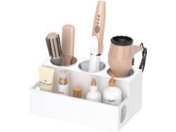 Soporte para secador de pelo, organizador de herramientas para el cabello y estante de peinado de acrílico blanco, GOKOCO
