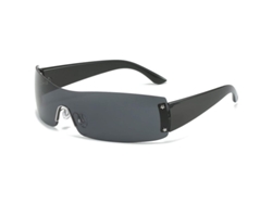 Gafas De Sol Sin Montura Con Protección Uv400, Estilo Retrofuturista Unisex, Ideales Para Deportes Y Ciclismo, Color Negro.
