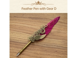 Set Pluma Pluma De Ave Con Tinta Cerillas Certeras Regalo Vintage Lápiz Caligrafía