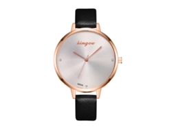 Reloj De Pulsera De Cuarzo Para Mujer Zhoulianfa Con Correa De Piel Sintética Negra K6009-m