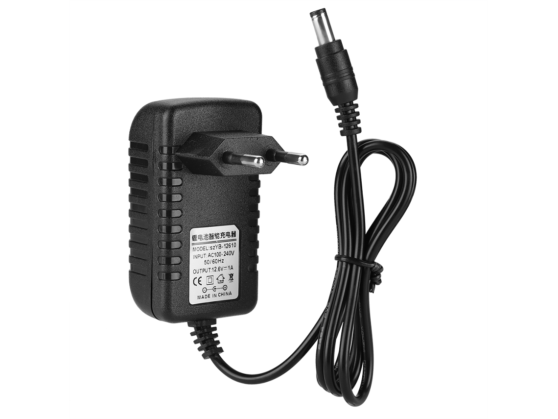 Adaptador cargador de batería de litio 2026dn de 12,6 V/1 A con múltiples protecciones y núcleo de cobre.