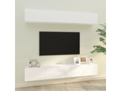 Estante/Armarios de Pared para TV 4 Piezas 100X30X30 cm Blanco