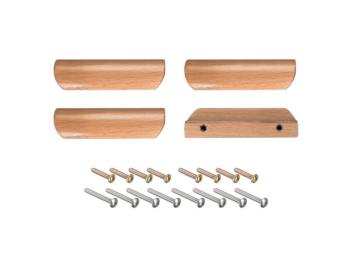 Tiradores De Madera 4 Unidades, Distancia 64mm / 2,52 Pulgadas, Compatibles Con Cajones, Roperos Y Armarios De Cocina.