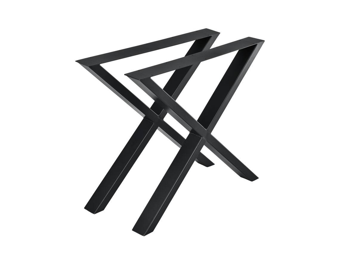 Juego de 2 Patas de Mesa [EN.CASA] Greith en Forma de X (Acero - 79 x 72 cm - Negro)