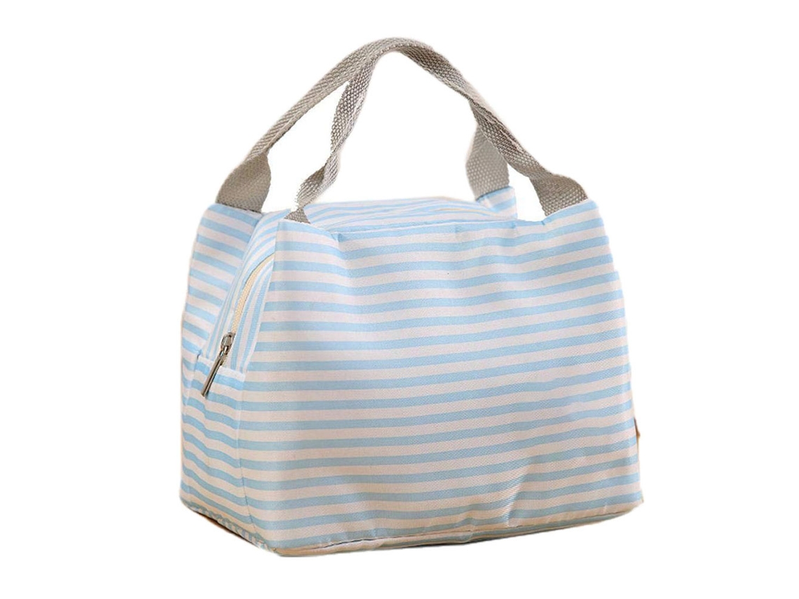 Bolsa térmica para almuerzo con estampado de rayas para picnic y almacenamiento