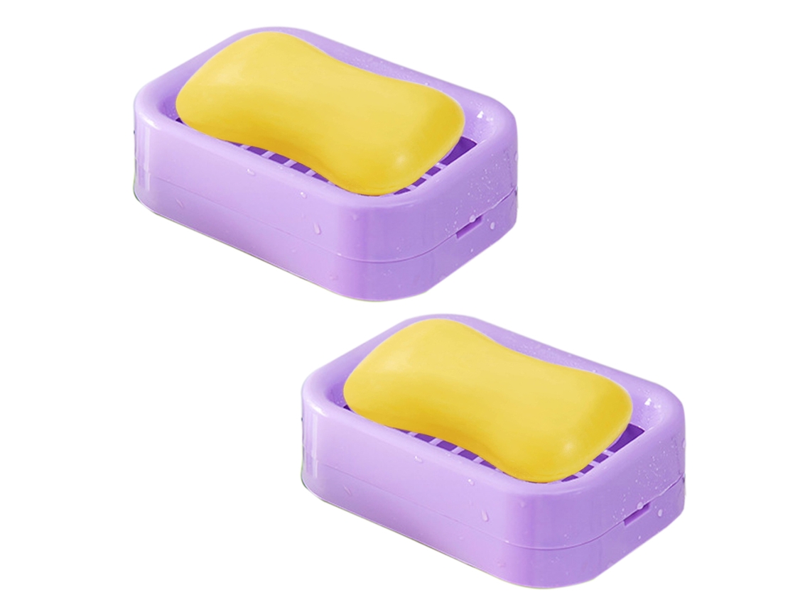 VVJIJILLY Conjunto De 2 Saboneteiras Com Drenagem, Suporte Para Sabonete, Fácil Limpeza, Evita Sabonete Encharcado.