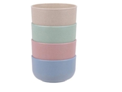 MEOIRUERY Vajilla natural segura para niños, elegantes tazones de bambú para refrigerios y comidas, irrompibles y aptos para microondas (juego de 4, 11,5 x 6 cm