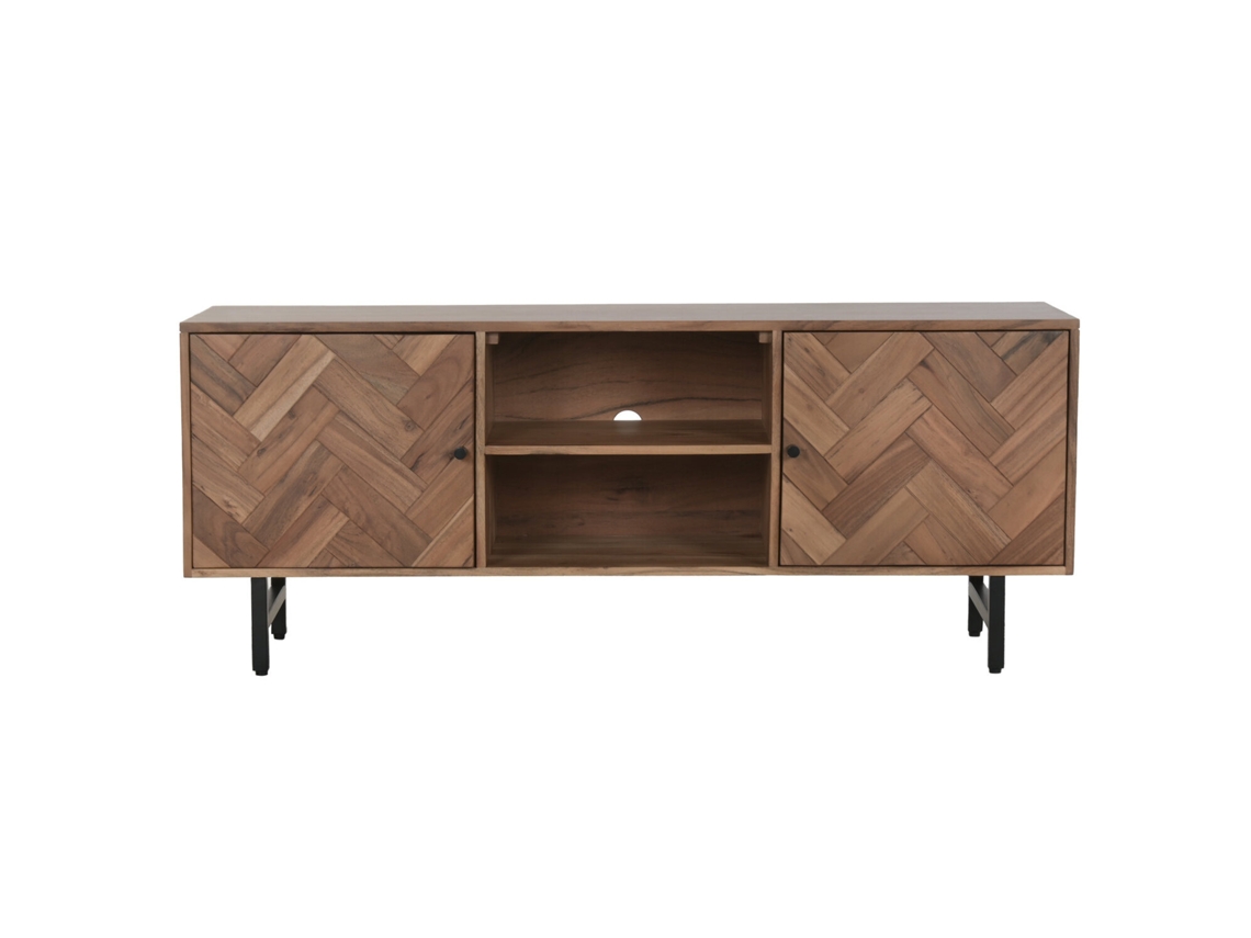 Mueble Tv Acacia Metal Marron 140x40x55cm